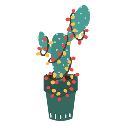 Simple cactus de navidad Diseño PNG