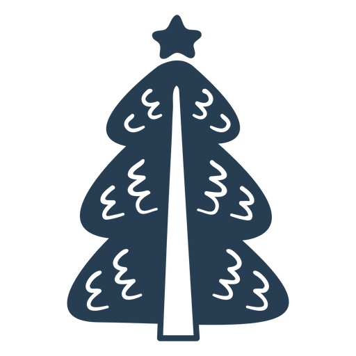 Einfaches skandinavisches Weihnachtsbaumblau PNG-Design