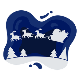 Schlitten Santa Papercut PNG-Design