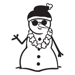 Snowman cool tropics stroke PNG Design Transparent PNG