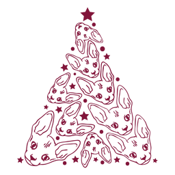 Árvore de natal dos gatos Sphynx Desenho PNG