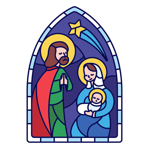 Apartamento de natal sagrado para a família com vitral Desenho PNG