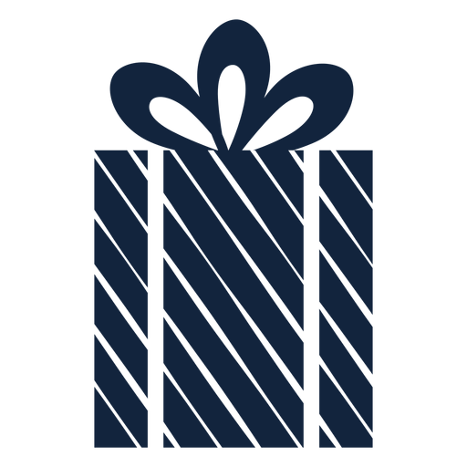 Striped gift box blue PNG Design