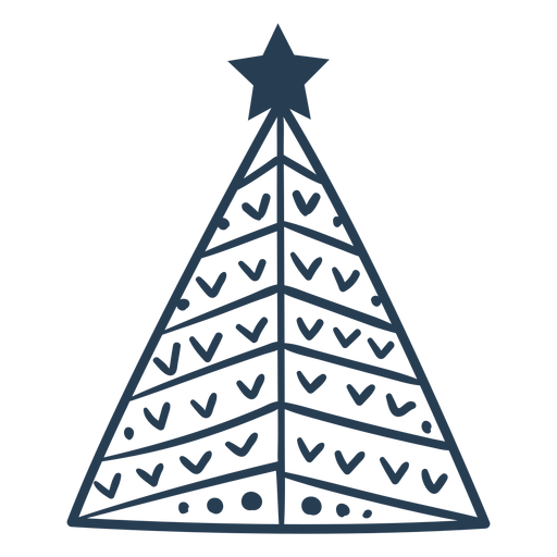 Strich niedlichen skandinavischen Weihnachtsbaum PNG-Design
