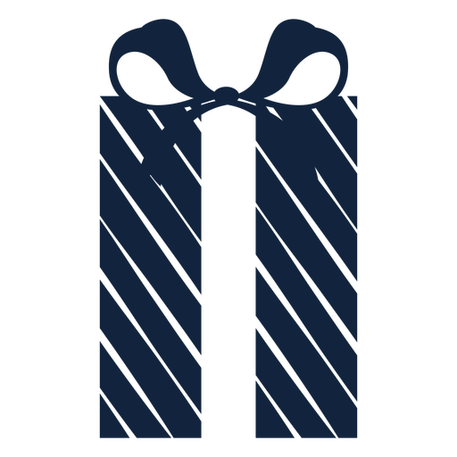 Tall striped gift box blue PNG Design