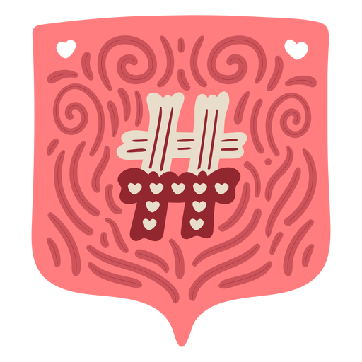 Valentine garland hashtag PNG Design