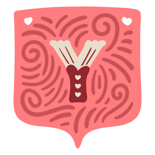 Valentine Girlandenbuchstabe y PNG-Design