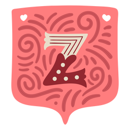 Valentine garland letter z PNG Design
