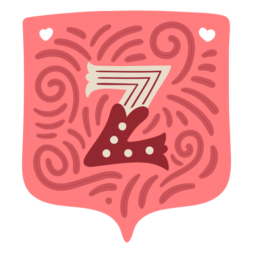 Valentine garland letter z PNG Design