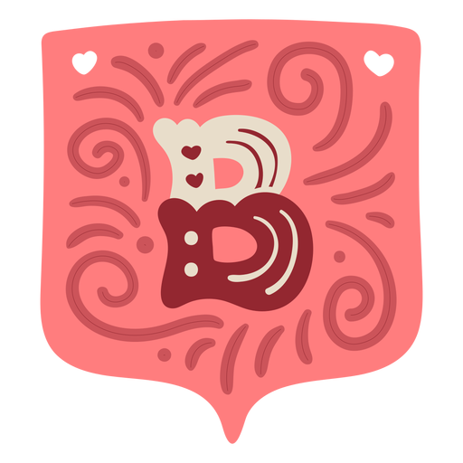 Guirnalda de San Valentín letra b Diseño PNG