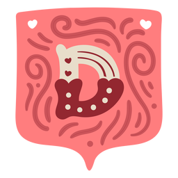 Guirnalda de San Valentín letra d Diseño PNG