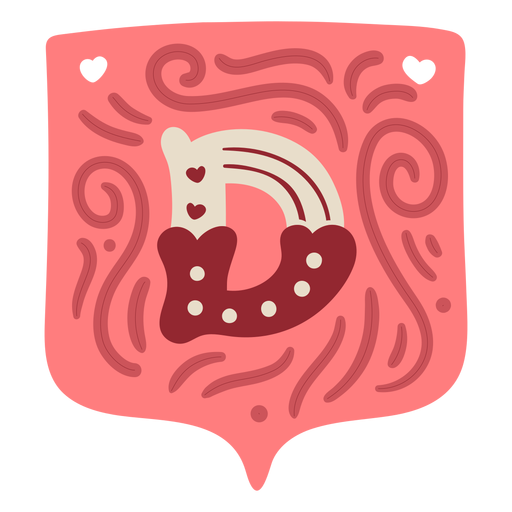 Guirnalda de San Valentín letra d Diseño PNG