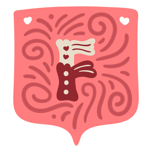 Valentine garland letter f PNG Design