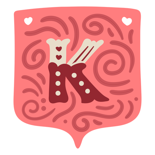 Valentine garland letter k PNG Design