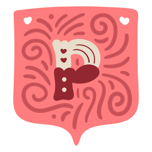 Valentine garland letter p PNG Design