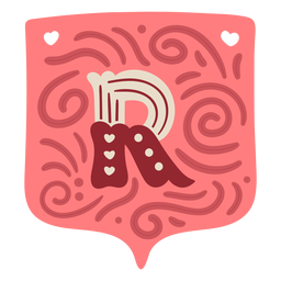 Guirnalda de San Valentín letra r Diseño PNG
