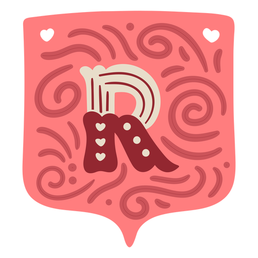 Valentine garland letter r PNG Design
