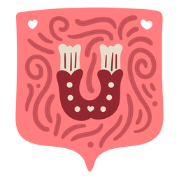 Valentine Garland Letter u Desenho PNG