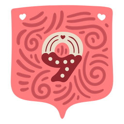 Guirnalda de San Valentín número nueve Diseño PNG