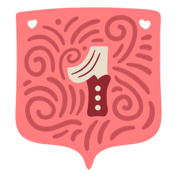 Guirnalda de San Valentín número uno Diseño PNG