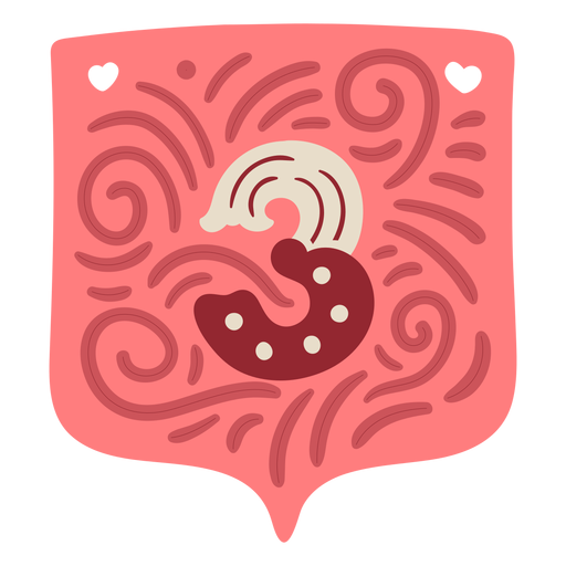 Valentine garland number three PNG Design