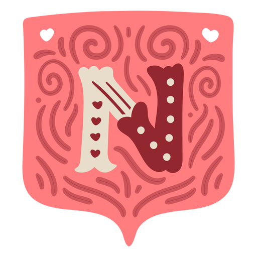 Valentine letter n garland PNG Design