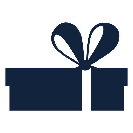 Wide gift box blue PNG Design
