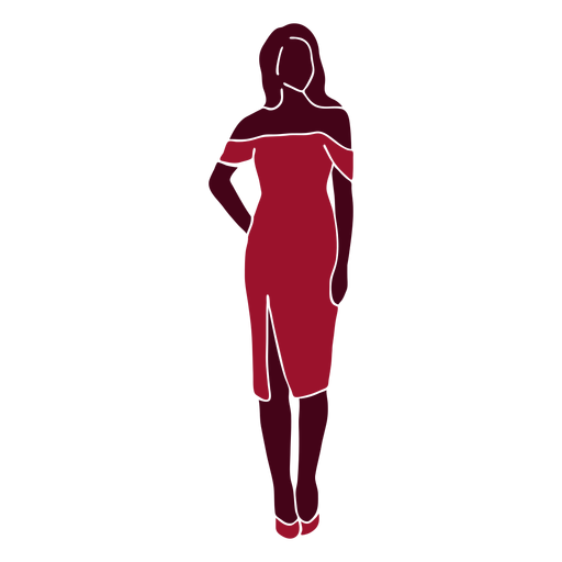 Silueta de vestido sexy de mujer Diseño PNG