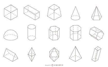Colección de trazos de formas geométricas