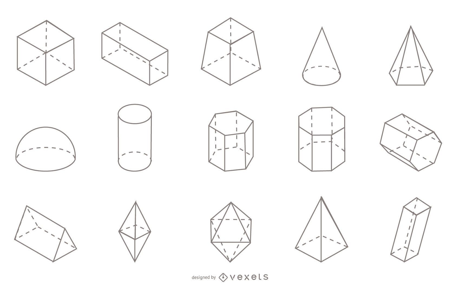 Strichsammlung mit geometrischen Formen