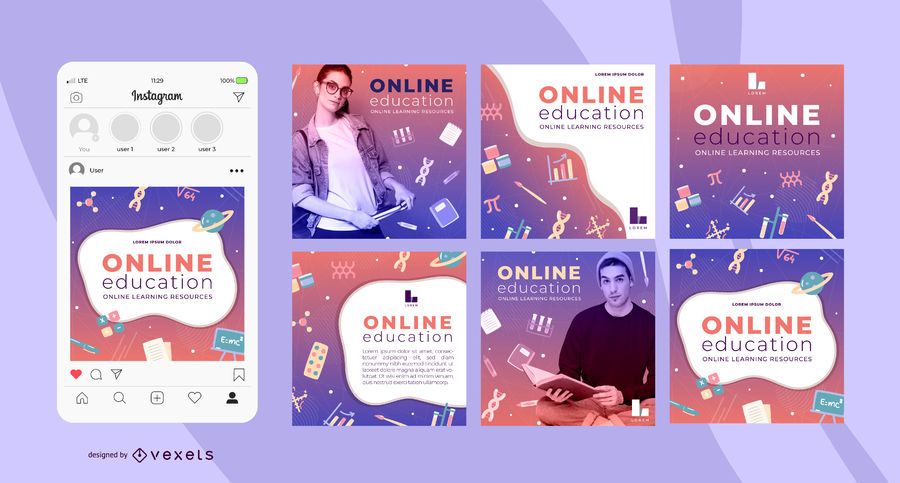 Online-Bildung Social Media-Vorlagen Online-Bildung Social Media-Vorlagen