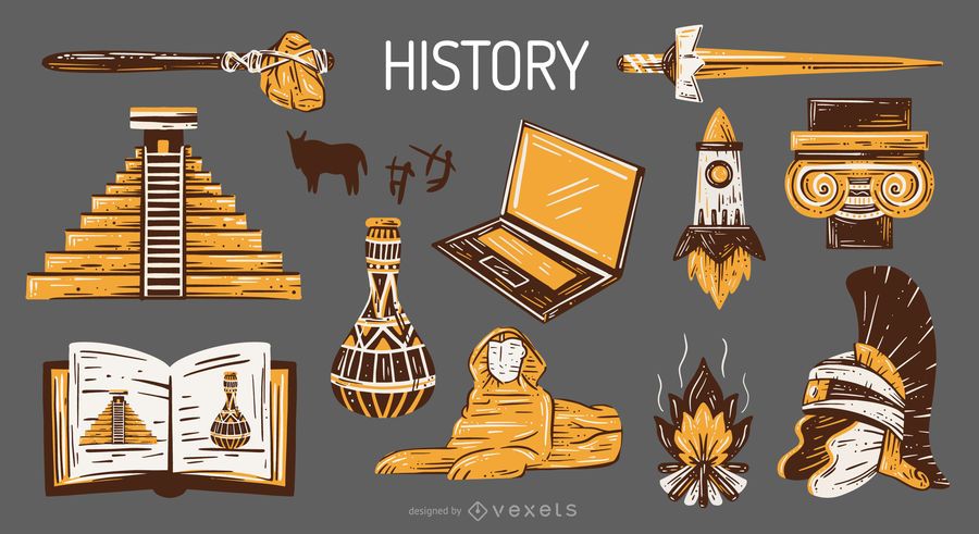 World History School Elements Illustration Pack World History School Elements Illustration Pack