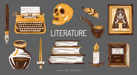 Literature School Elements Illustration Pack Literature School Elements Illustration Pack