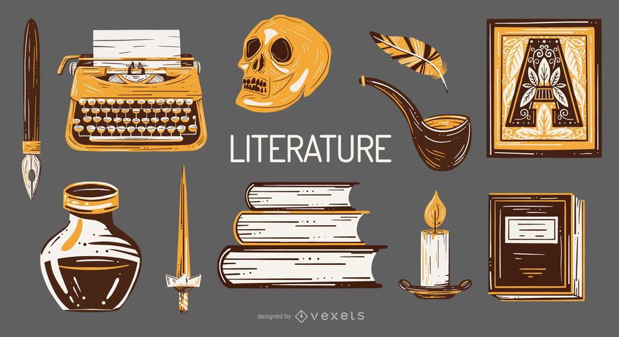 Literature School Elements Illustration Pack Literature School Elements Illustration Pack