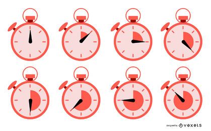Stopwatch Flat Design Illustration Pack Stopwatch Flat Design Illustration Pack