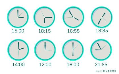 Minimal Clock Flat Design Pack
