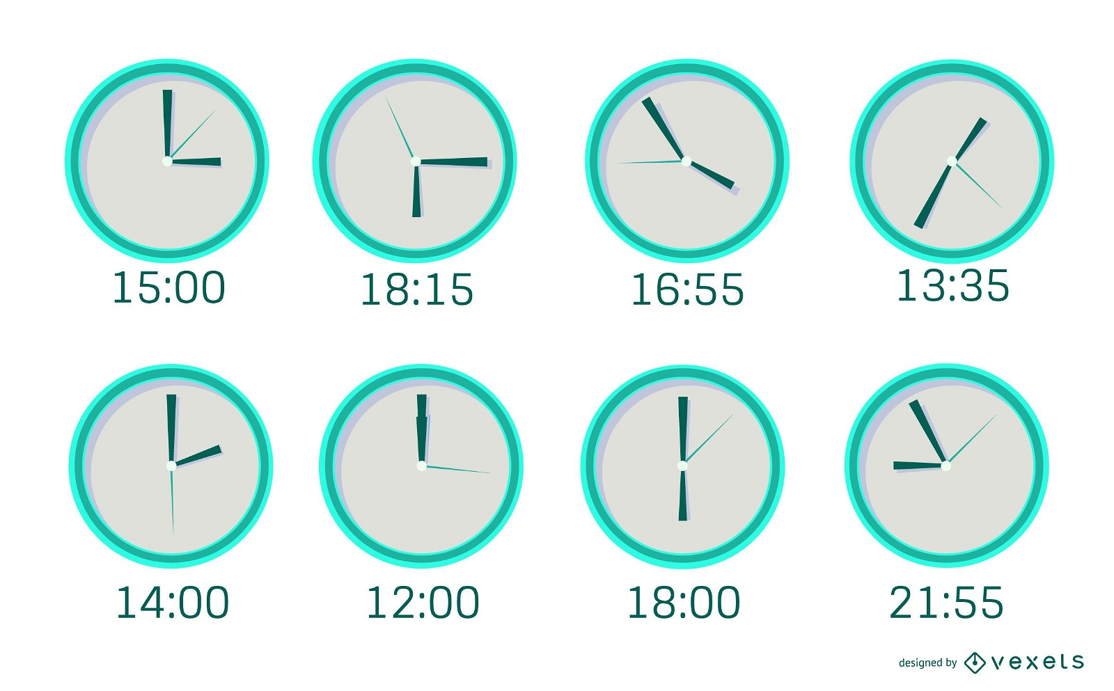 Minimal Clock Flat Design Pack
