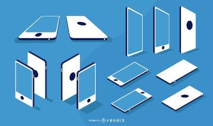 Smartphone Flat Isometric and Angle Design Pack
