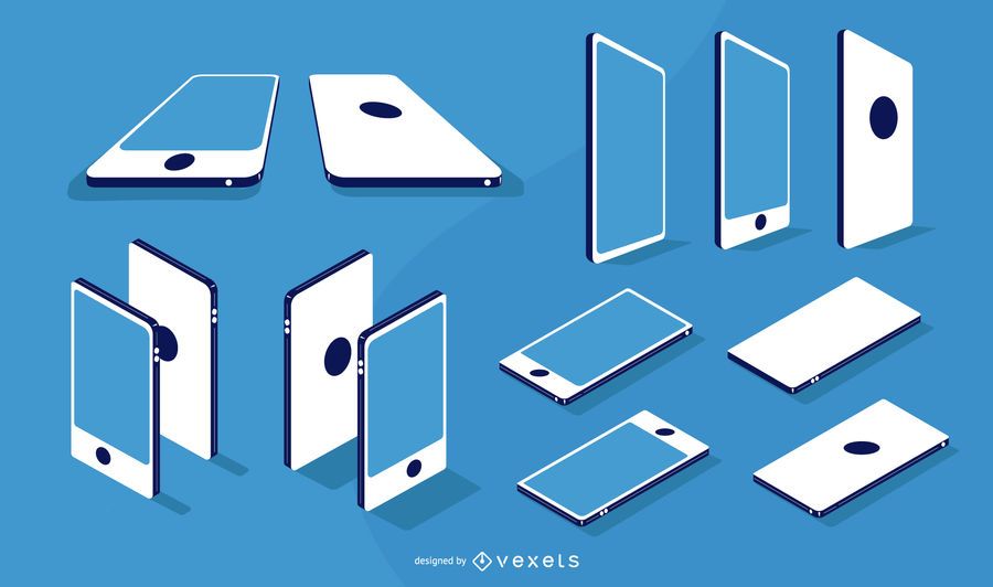 Smartphone Flat Isometric and Angle Design Pack Smartphone Flat Isometric and Angle Design Pack