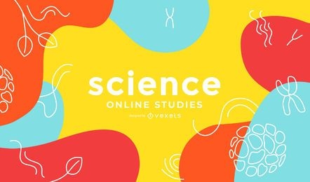 Design da capa do resumo dos estudos on-line da ciência