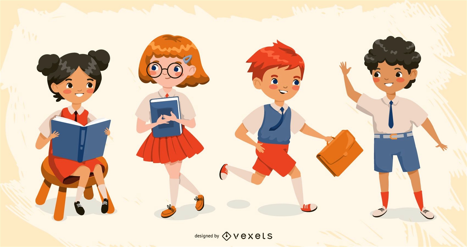 School kids character set