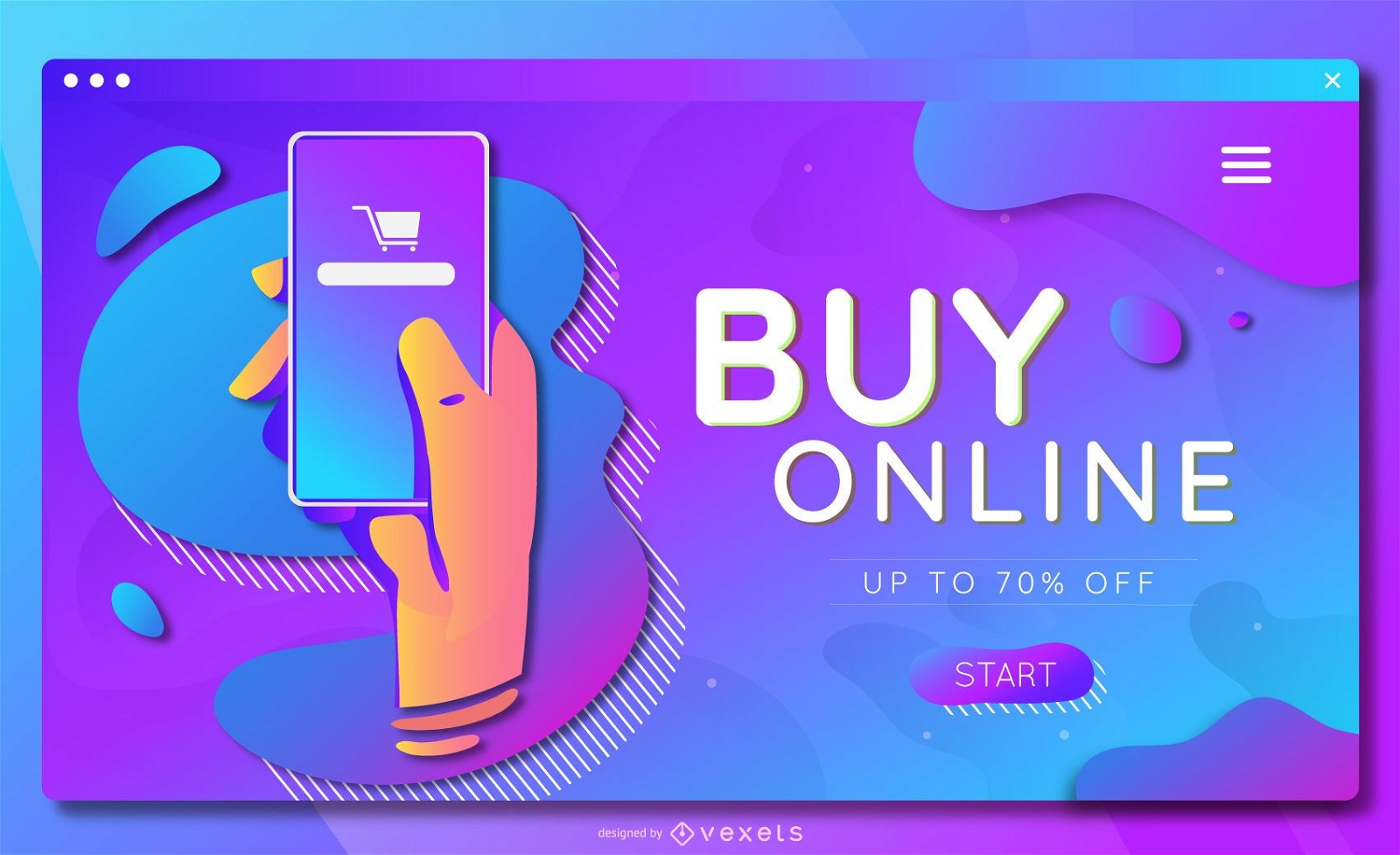 Buy online landing page template
