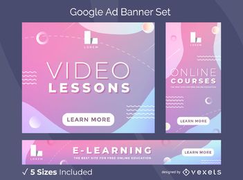 Pacote de banners do Google Ads com aulas de vídeo Pacote de banners do Google Ads com aulas de vídeo