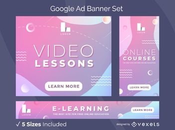Paquete de banners de anuncios de Google con lecciones en video