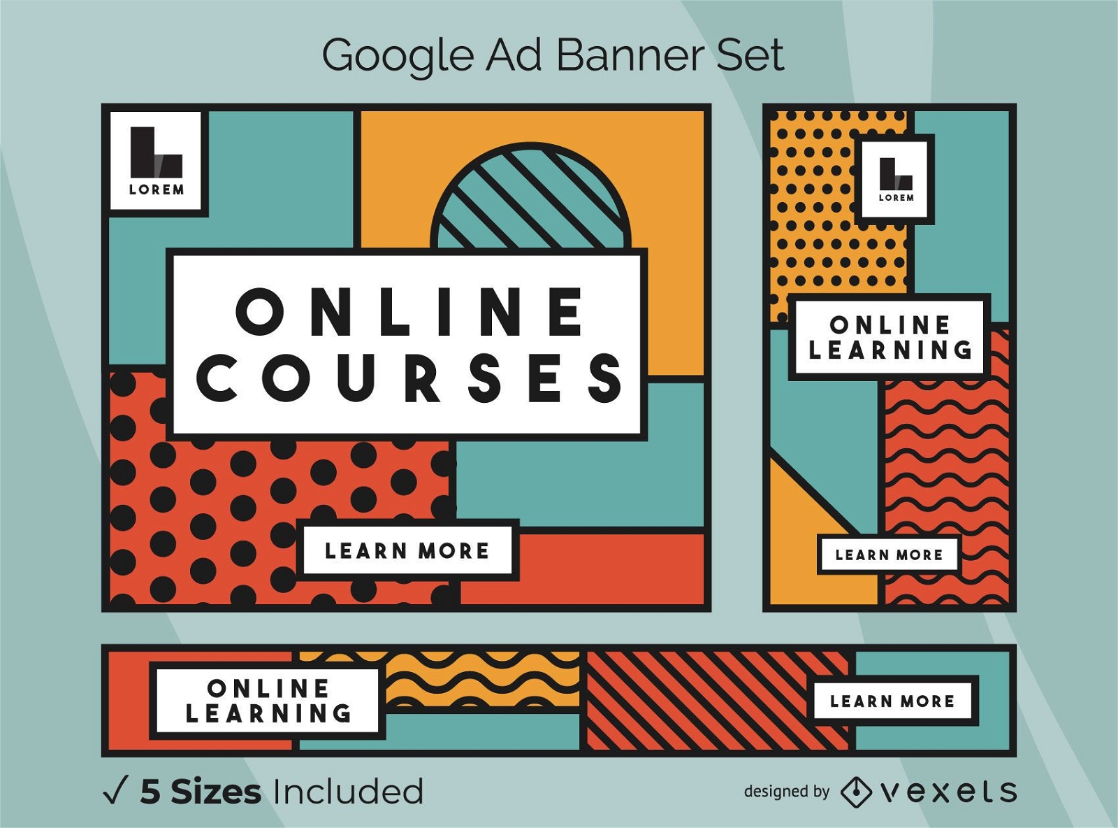 Cursos online Paquete de banners de anuncios de Google