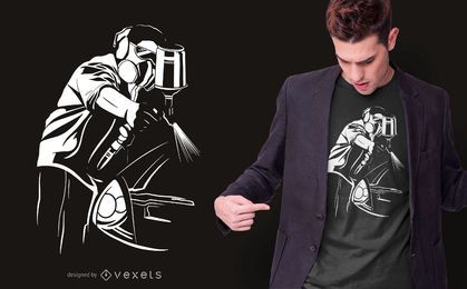 Car Painter T-shirt Design Car Painter T-shirt Design