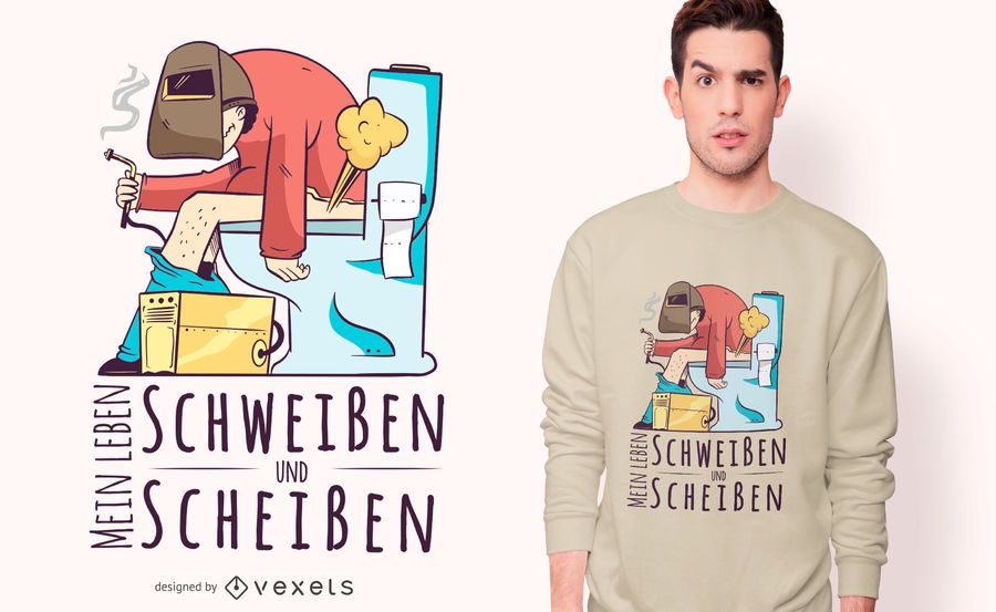 Welder German Quote T-shirt Design Welder German Quote T-shirt Design