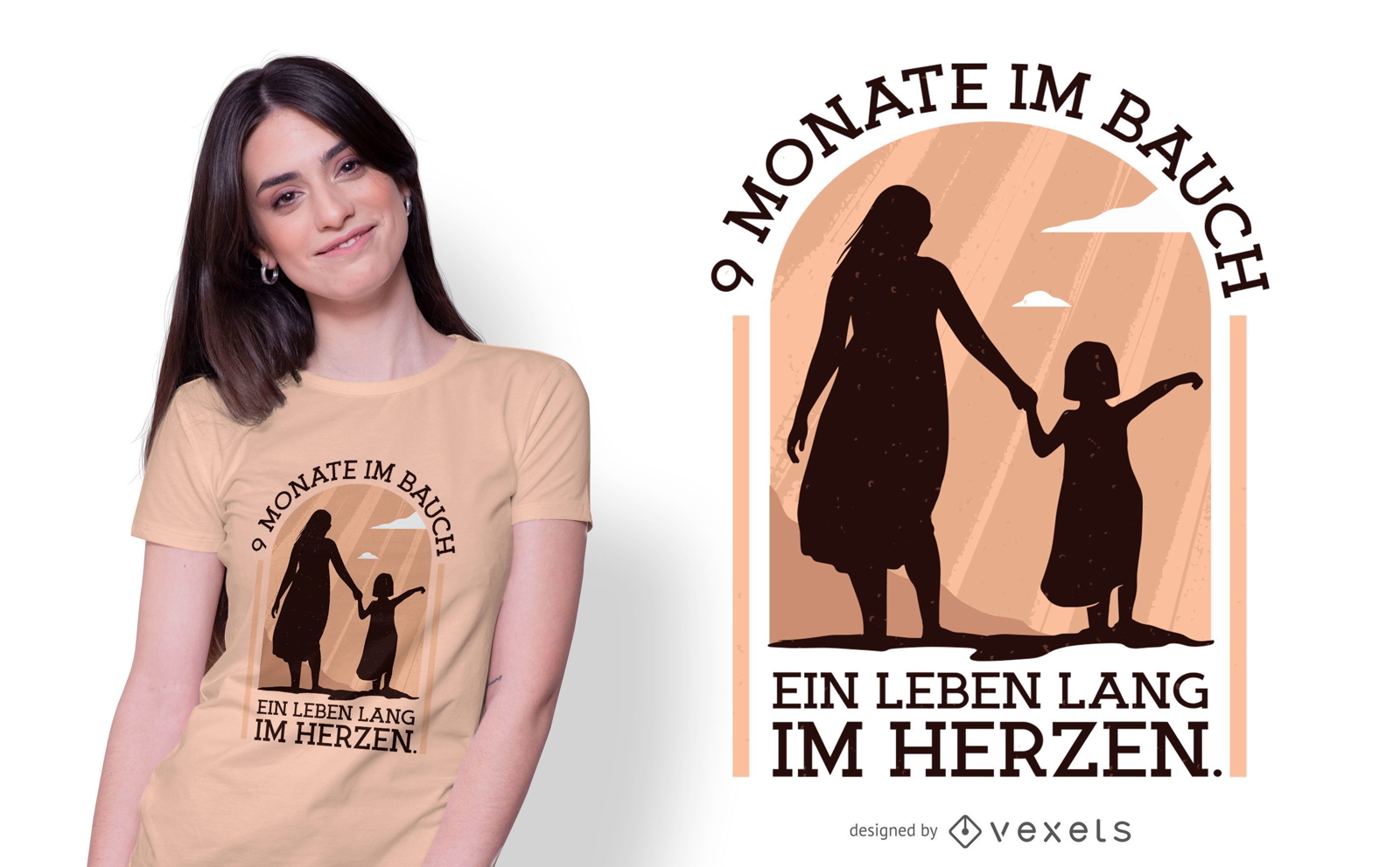 Design de camiseta com citações alemãs para gravidez