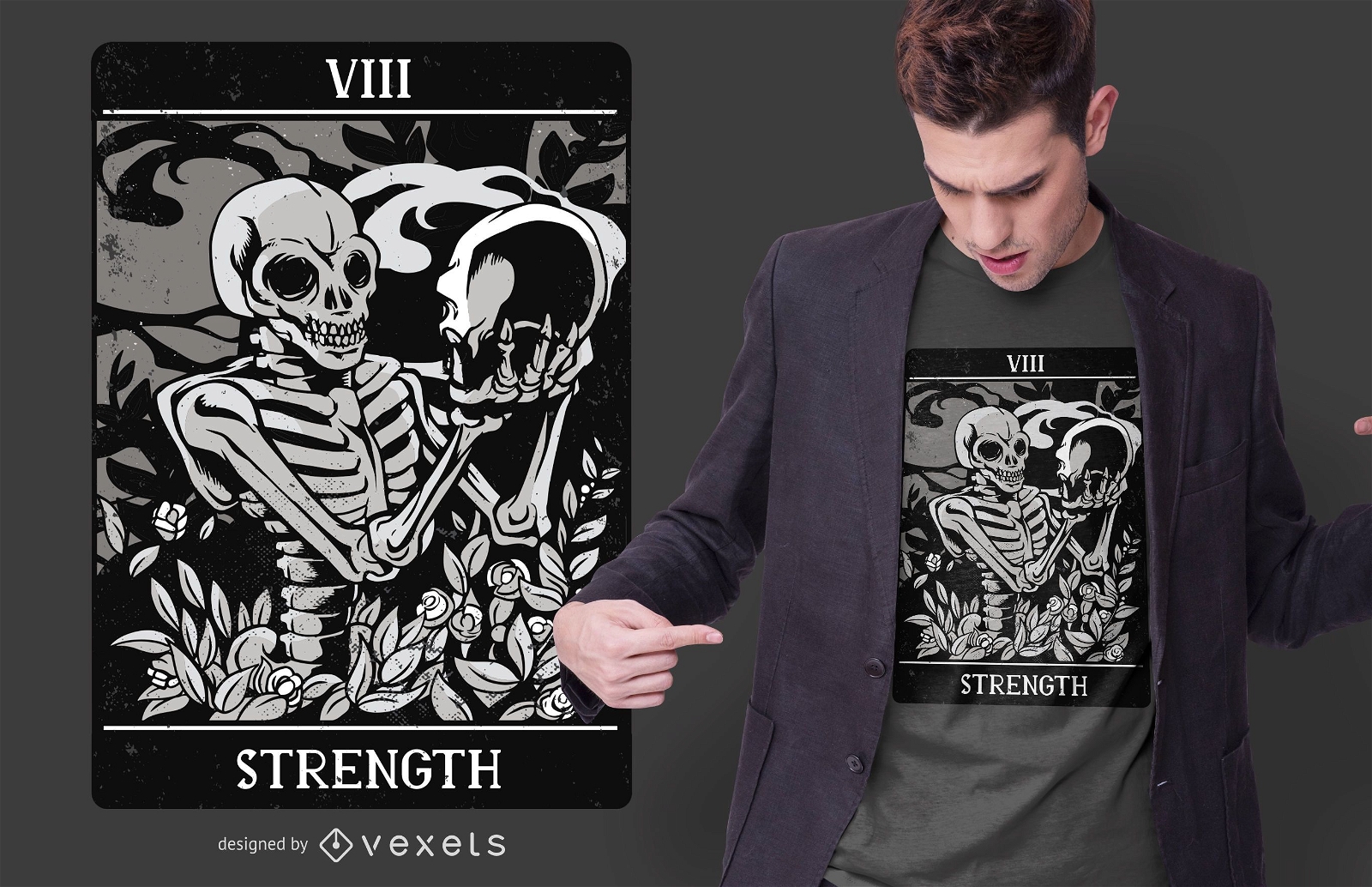 Tarot Strength Skull T-shirt Design