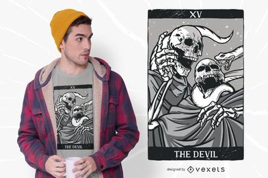 Design de camiseta de esqueleto do Tarot Devil